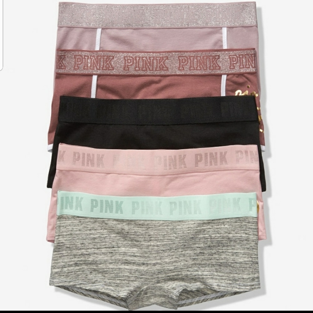 PINK boy shorts panties 5 pack